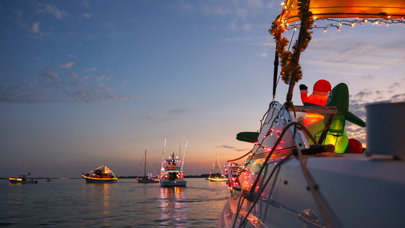 Key West In December - Lighted Boat Parade At Historic Seaport
